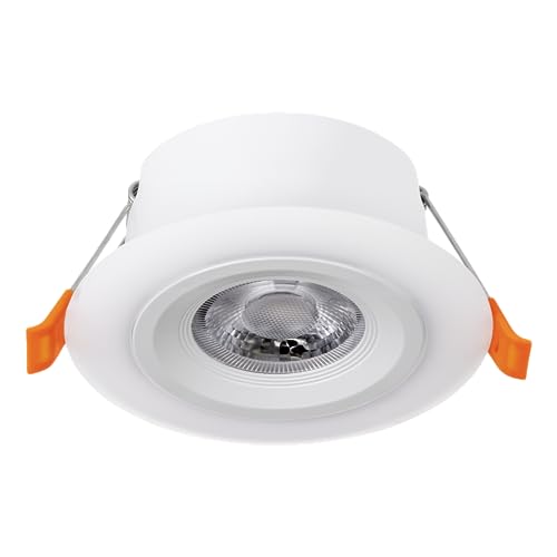 EGLO LED Einbaustrahler Calonge, Spot Deckenleuchte, runder Einbauspot, Beleuchtung für abgehängte Decke, Deckenstrahler aus Kunststoff in Weiß, ∅ 7 cm von EGLO