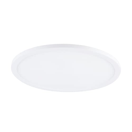 EGLO LED Einbaustrahler Fueva Flex, Ø 22,5cm, Spot für universelle Bohrlochgrößen aus Aluminium in Weiß mit Kunststoff Leuchtfläche, Einbauleuchte flach, geringe Einbautiefe 25mm, warmweiß von EGLO