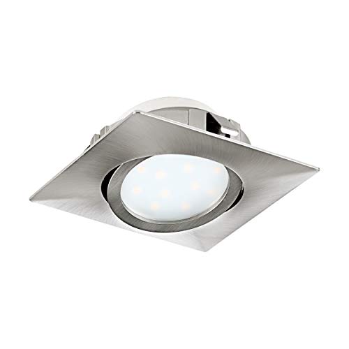 EGLO LED Einbaustrahler Pineda, LED Spot aus Kunststoff, LED Einbauleuchte in Nickel-Matt, Einbaustrahler LED flach und schwenkbar, L x B 8,4 cm EGLO LED Einbaustrahler Pineda, LED Spot aus Kunststoff, LED Einbauleuchte in Nickel-Matt, Einbaustrahler LED flach und schwenkbar, L x B 8,4 cm von EGLO