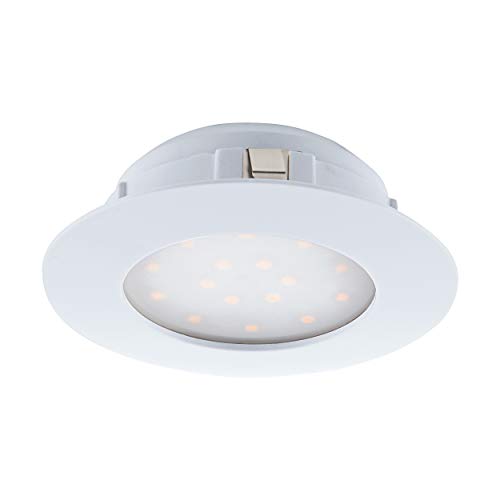 EGLO LED Einbaustrahler Pineda, LED Spot aus Kunststoff, LED Einbauleuchte in Weiß, Einbaustrahler LED flach, Ø 10,2 cm von EGLO