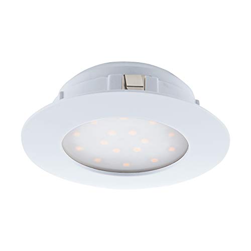EGLO LED Einbaustrahler Pineda, Spot aus Kunststoff, Einbauleuchte in Weiß, Einbaustrahler flach, 11 watt, warmweiß, Ø 10,2 cm von EGLO