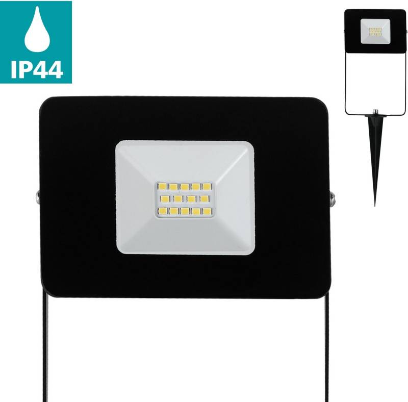 EGLO LED Gartenstrahler FAEDO 4 Außenstrahler, schwarz, inkl. Erdspieß, IP65, Außenbeleuchtung, LED fest integriert, Neutralweiß, Außenlampe, Fluter, Garten, Terasse, Alu, verstellbar, 31x11,5x3,5cm von EGLO