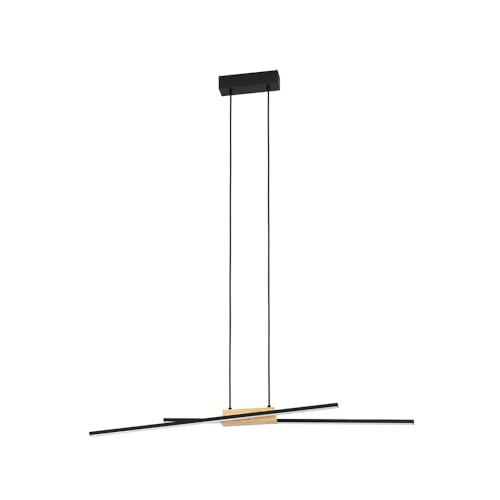 EGLO LED Hängelampe Panagria, minimalistische Pendelleuchte Esstisch, Esszimmerlampe Aluminium, Stahl, FSC100HB, Holz und Kunststoff in schwarz, braun und weiß, Hängeleuchte warmweiß EGLO LED Hängelampe Panagria, minimalistische Pendelleuchte Esstisch, Esszimmerlampe Aluminium, Stahl, FSC100HB, Holz und Kunststoff in schwarz, braun und weiß, Hängeleuchte warmweiß von EGLO