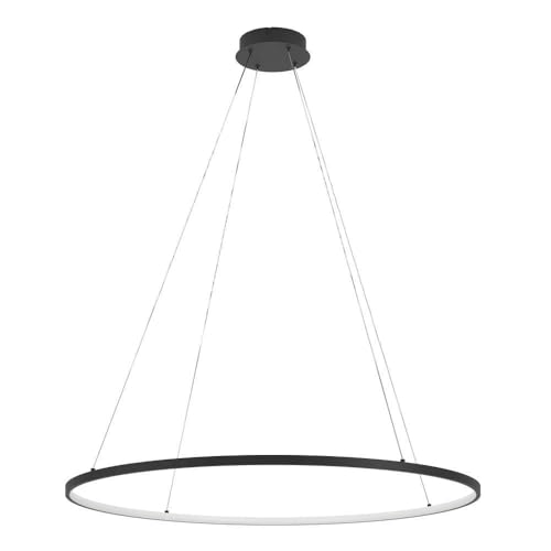 EGLO LED Hängelampe Parruta, Pendelleuchte über Esstisch, runde Esszimmerlampe mit Fernbedienung, Wohnzimmerlampe aus Metall in Schwarz und Kunststoff in Weiß, warmweiß-kaltweiß, Ø 99 cm EGLO LED Hängelampe Parruta, Pendelleuchte über Esstisch, runde Esszimmerlampe mit Fernbedienung, Wohnzimmerlampe aus Metall in Schwarz und Kunststoff in Weiß, warmweiß-kaltweiß, Ø 99 cm von EGLO