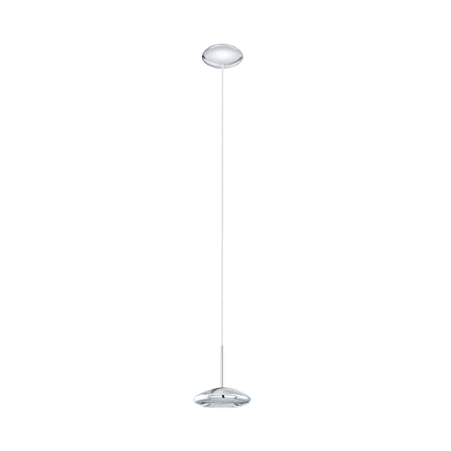 EGLO LED Hängelampe Tarugo 1, Pendelleuchte Esstisch dimmbar, Stahl in chrom, Kunststoff in weiss warmweiß von EGLO