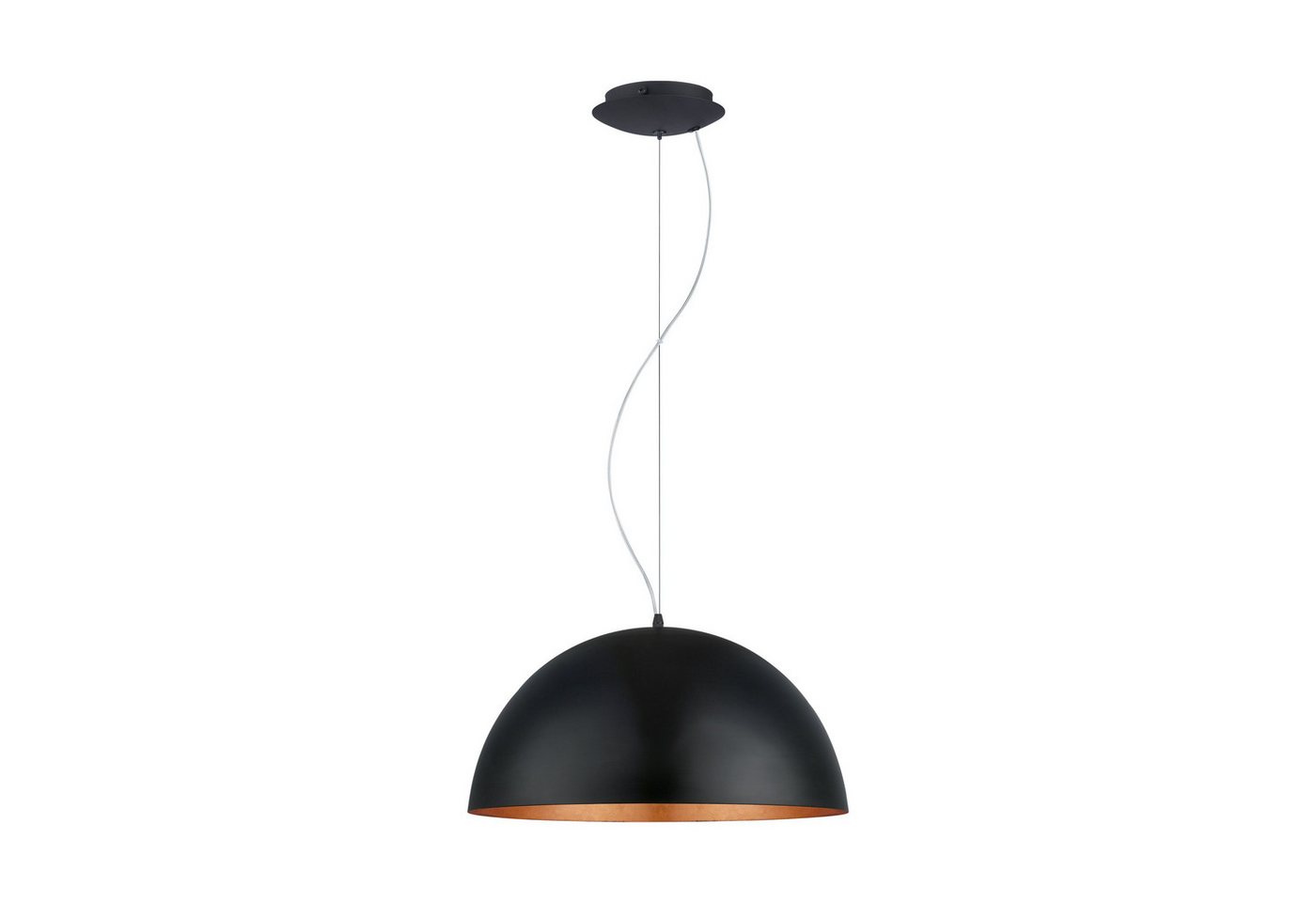EGLO LED-Hängeleuchte Gaetano 1, Leuchtmittel exklusive, Hängeleuchte - H150 x Ø53 cm - schwarz, kupfer - 1X60W exkl. von EGLO