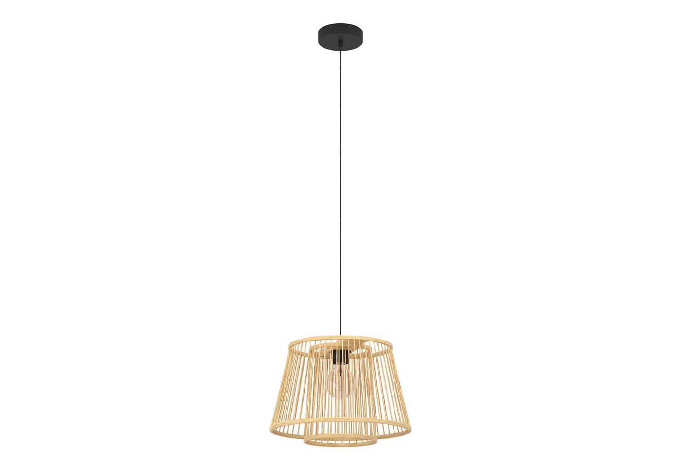 EGLO LED-Hängeleuchte Hykeham, Leuchtmittel exklusive, EGLO Hängeleuchte Hykeham schwarz Holz natur 1X40W H:110 Ø 38 cm EGLO LED-Hängeleuchte Hykeham, Leuchtmittel exklusive, EGLO Hängeleuchte Hykeham schwarz Holz natur 1X40W H:110 Ø 38 cm von EGLO