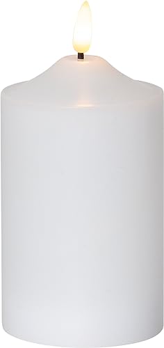 EGLO LED Kerze, Kerzenlicht flackernd mit Timer, batteriebetriebene Weihnachtsdeko mit Flamme, künstliche Stumpenkerze aus Echtwachs in Weiß, elektrische Wachskerze warmweiß, 15 cm EGLO LED Kerze, Kerzenlicht flackernd mit Timer, batteriebetriebene Weihnachtsdeko mit Flamme, künstliche Stumpenkerze aus Echtwachs in Weiß, elektrische Wachskerze warmweiß, 15 cm von EGLO