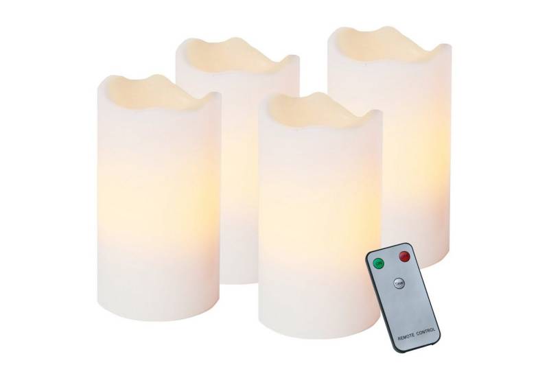 EGLO LED-Kerze Advent, 4er Set LED Wachskerzen,Timer-Funktion und Fernbedienung, 10 cm, weiß von EGLO