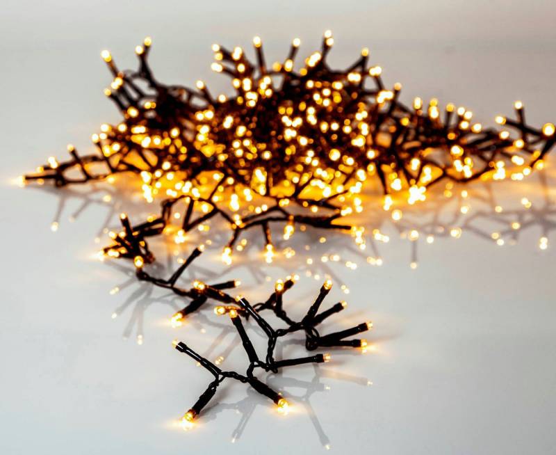 EGLO LED-Lichterkette GOLDEN WARM WHITE - Weihnachtsdeko - Beleuchtung - Winterdeko, 1200-flammig, Lichterkette XXL, Außenbeleuchtung, extra-warmweiß, mit Kabel, 24m von EGLO