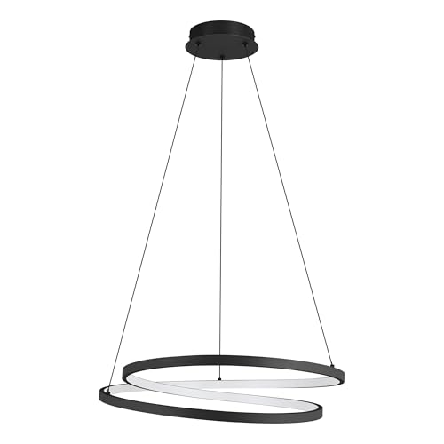 EGLO LED Pendelleuchte Esstisch Ruotale, Hängelampe für Wohnzimmer und Esszimmer, Esszimmerlampe aus Metall in schwarz und Kunststoff in weiß, Lampe hängend warmweiß EGLO LED Pendelleuchte Esstisch Ruotale, Hängelampe für Wohnzimmer und Esszimmer, Esszimmerlampe aus Metall in schwarz und Kunststoff in weiß, Lampe hängend warmweiß von EGLO