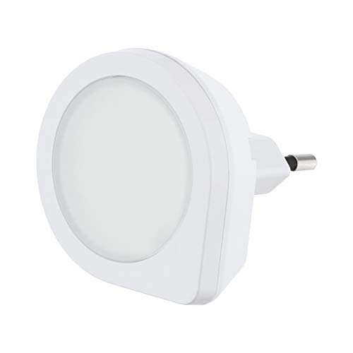 EGLO LED Steckdosenlampe Tineo, Steckdosenleuchte mit Nachtlicht-Funktion und Day & Night Sensor, Steckerleuchte aus Kunststoff in Weiß, LED Steckerlampe warmweiß von EGLO