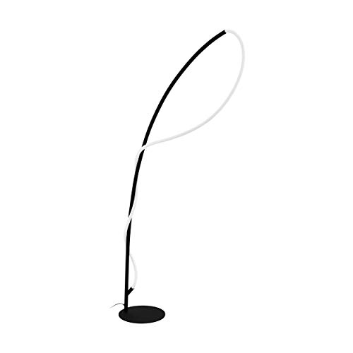 EGLO LED Stehlampe Egidonella, 1 flammige Stehleuchte, Standleuchte aus Stahl und Kunststoff, Wohnzimmerlampe in Schwarz, Weiß, Lampe mit Tritt-Schalter von EGLO