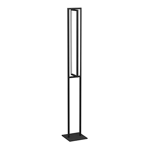 EGLO LED Stehleuchte Siberia, Stehlampe dimmbar per Fernbedienung minimalistische Standleuchte, Wohnzimmerlampe aus Metall in Schwarz und Kunststoff in Weiß, Lampe Wohnzimmer warmweiß-kaltweiß von EGLO