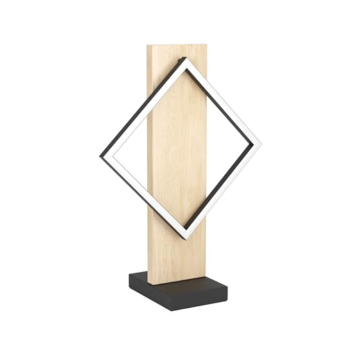 EGLO LED Tischlampe Boyal, Tischleuchte mit Holzbalken, Nachttischlampe aus einem hellen Holz und schwarzem Metall, Nachttischleuchte FSC zertifiziert, warmweiß, 42,5 EGLO LED Tischlampe Boyal, Tischleuchte mit Holzbalken, Nachttischlampe aus einem hellen Holz und schwarzem Metall, Nachttischleuchte FSC zertifiziert, warmweiß, 42,5 von EGLO