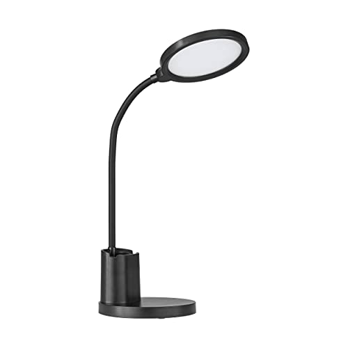 EGLO LED Tischlampe Brolini mit Akku, Tischleuchte Touch dimmbar, Lichtfarbe einstellbar (warmweiß - kaltweiß), Schreibtischlampe aus Kunststoff in Schwarz, Bürolampe von EGLO