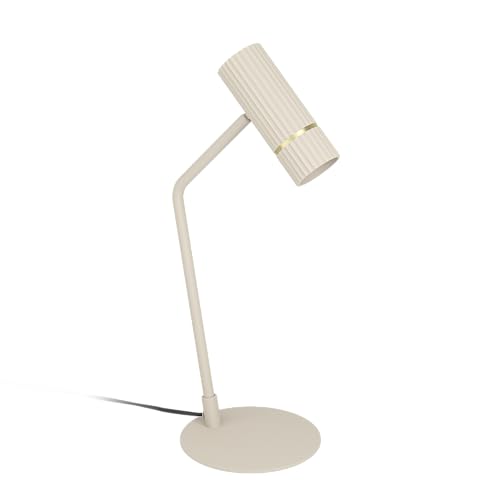 EGLO LED Tischlampe Caminia, Nachttischlampe mit Spot, Tischleuchte für Wohnzimmer und Schlafzimmer aus Metall in Beige und Gold, GU10-Leuchtmittel, warmweiß EGLO LED Tischlampe Caminia, Nachttischlampe mit Spot, Tischleuchte für Wohnzimmer und Schlafzimmer aus Metall in Beige und Gold, GU10-Leuchtmittel, warmweiß von EGLO