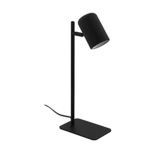EGLO LED Tischlampe Ceppino, 1 flammige Schreibtischlampe minimalistisch, Tischleuchte aus Metall, Bürolampe in Schwarz, Lampe mit Schalter, GU10 Fassung von EGLO