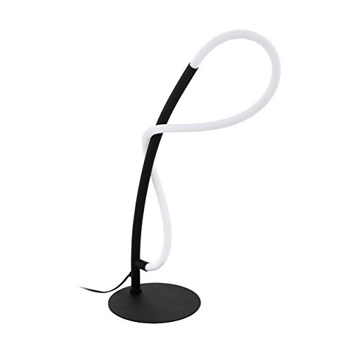 EGLO LED Tischlampe Egidonella, 1 flammige Tischleuchte, Nachttischlampe aus Stahl und Kunststoff, Wohnzimmerlampe in Schwarz, Weiß, Lampe mit Schalter von EGLO