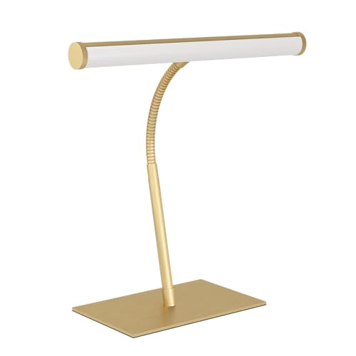 EGLO LED Tischlampe Riccione, Schreibtischlampe mit Flexarm, Tischleuchte Schreibtisch touch dimmbar, Nachttischlampe aus Metall in Messing, warmweiß-kaltweiß von EGLO