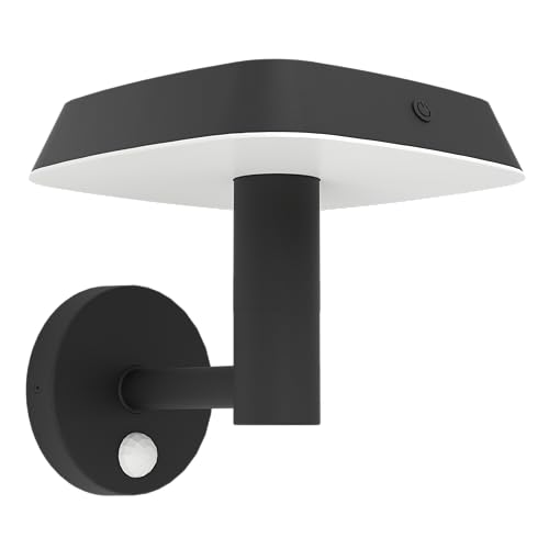 EGLO LED Wandlampe außen Dreoli, Outdoor Solarlampe mit Bewegungsmelder, Außenlampe solar aus schwarzem Kunststoff, Außenbeleuchtung IP44 von EGLO