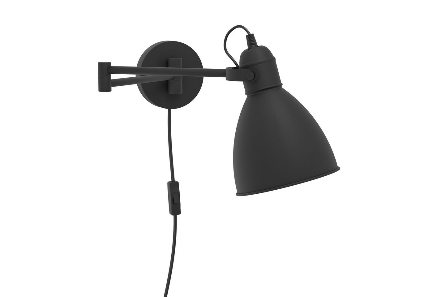 EGLO LED Wandleuchte San peri, Leuchtmittel exklusive, Wand-/Deckenleuchte - L13 x B30 x H21 cm - schwarz - 1X10W exkl. von EGLO