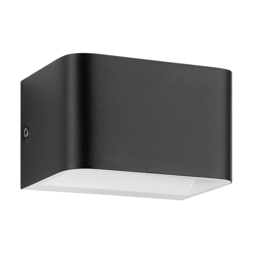 EGLO LED Wandleuchte Sania 4, Up und Down Leuchte, Wandlampe aus Aluminium in Schwarz und Weiß, Wandspot für Flur und Wohnzimmer, warmweiß, 13 x 8 cm EGLO LED Wandleuchte Sania 4, Up und Down Leuchte, Wandlampe aus Aluminium in Schwarz und Weiß, Wandspot für Flur und Wohnzimmer, warmweiß, 13 x 8 cm von EGLO