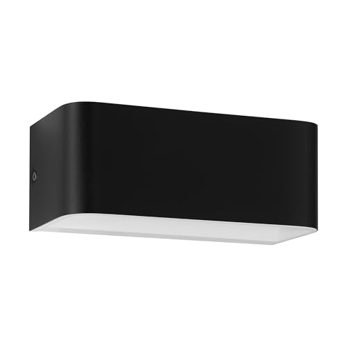 EGLO LED Wandleuchte Sania 4, Up und Down Leuchte, Wandlampe aus Aluminium in Schwarz und Weiß, Wandspot für Flur und Wohnzimmer, warmweiß, 20 x 8 cm von EGLO
