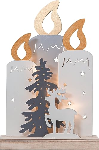 EGLO LED Weihnachtsdeko, Weihnachts-Silhouette Kerzen aus Holz mit Rentier und Baum, Winterlandschaft mit Timer und batteriebetriebener Beleuchtung, warmweiß EGLO LED Weihnachtsdeko, Weihnachts-Silhouette Kerzen aus Holz mit Rentier und Baum, Winterlandschaft mit Timer und batteriebetriebener Beleuchtung, warmweiß von EGLO