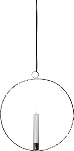 EGLO LED Weihnachtsdeko Kerze mit Deko Ring, Hängedekoration Weihnachten mit Timer, Fenster Kerzenring hängend aus Metall in Silber und Echtwachs, batteriebetrieben, warmweiß, Ø 28,5 cm EGLO LED Weihnachtsdeko Kerze mit Deko Ring, Hängedekoration Weihnachten mit Timer, Fenster Kerzenring hängend aus Metall in Silber und Echtwachs, batteriebetrieben, warmweiß, Ø 28,5 cm von EGLO