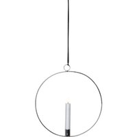 Eglo led Weihnachtsdeko Kerze mit Deko Ring, Hängedekoration Weihnachten mit Timer, Fenster Kerzenring hängend aus Metall in Silber und Echtwachs, von EGLO CHRISTMAS