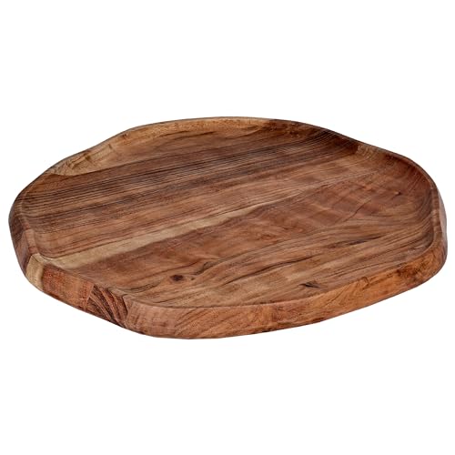 EGLO LIVING Dekoschale Forleyet, Schale zum Dekorieren, runder Dekoteller, Tablett aus Holz in Natur, Holzteller 37 x 34,5 cm von EGLO