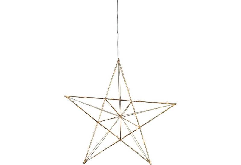 EGLO Papierstern Line, LED Weihnachts Dekostern zum Aufhängen, messingfarben, mit Timer, 36cm von EGLO