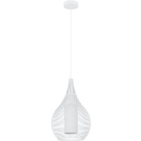 EGLO Pendellampe Razoni 1, Pendelleuchte über Esstisch, Hängeleuchte aus Metall und Glas in Weiß, Hängelampe mit E27 Fassung EGLO Pendellampe Razoni 1, Pendelleuchte über Esstisch, Hängeleuchte aus Metall und Glas in Weiß, Hängelampe mit E27 Fassung von EGLO