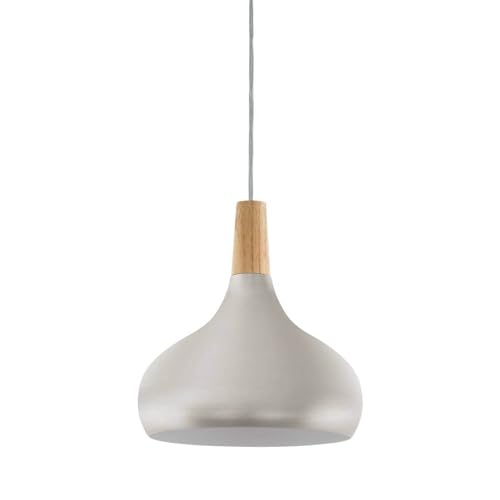 EGLO Pendellampe Sabinar, Pendelleuchte aus Stahl und Holz, Hängelampe in Silber gebürstet, braun, Fassung E27, Ø 28 cm, FSC zertifiziert EGLO Pendellampe Sabinar, Pendelleuchte aus Stahl und Holz, Hängelampe in Silber gebürstet, braun, Fassung E27, Ø 28 cm, FSC zertifiziert von EGLO