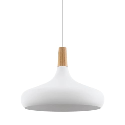EGLO Pendellampe Sabinar, Pendelleuchte aus Stahl und Holz, Hängelampe in Weiß, braun, Fassung E27, Ø 40 cm, FSC zertifiziert EGLO Pendellampe Sabinar, Pendelleuchte aus Stahl und Holz, Hängelampe in Weiß, braun, Fassung E27, Ø 40 cm, FSC zertifiziert von EGLO
