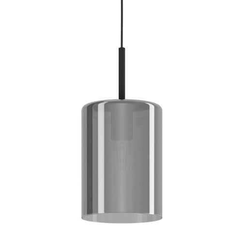 EGLO Pendelleuchte Cadaques 1, 1 flammige Hängelampe, Elegant, Hängeleuchte aus Stahl in Silber und Rauchglas, Esstischlampe, Wohnzimmerlampe hängend mit E27 Fassung EGLO Pendelleuchte Cadaques 1, 1 flammige Hängelampe, Elegant, Hängeleuchte aus Stahl in Silber und Rauchglas, Esstischlampe, Wohnzimmerlampe hängend mit E27 Fassung von EGLO