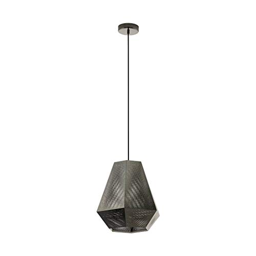 EGLO Pendelleuchte Chiavica, 1 flammige Hängelampe Industrial, Vintage, Hängeleuchte aus Stahl in Nickel-Schwarz, Esstischlampe, Wohnzimmerlampe hängend mit E27 Fassung, Ø 36 cm EGLO Pendelleuchte Chiavica, 1 flammige Hängelampe Industrial, Vintage, Hängeleuchte aus Stahl in Nickel-Schwarz, Esstischlampe, Wohnzimmerlampe hängend mit E27 Fassung, Ø 36 cm von EGLO