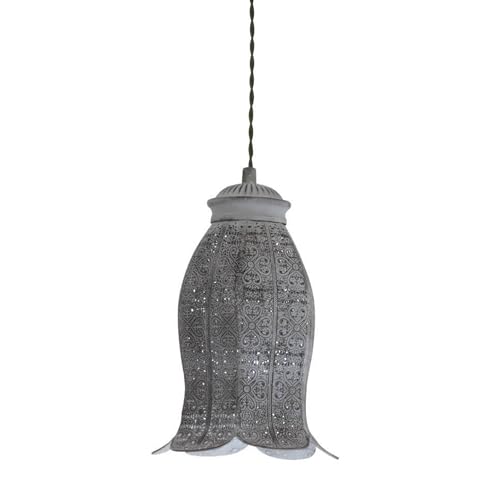 EGLO Pendelleuchte Esstisch Talbot 1, orientalische Hängelampe für Wohnzimmer und Esszimmer, Vintage Esszimmerlampe aus Metall in grau, Lampe hängend mit E27 Fassung von EGLO