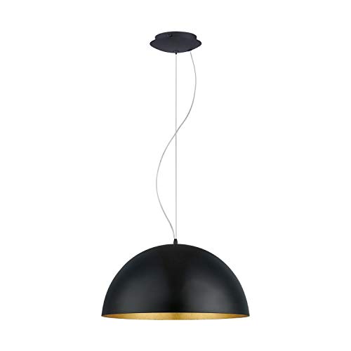 EGLO Pendelleuchte Gaetano 1, Esstisch Hängelampe, Esszimmerlampe aus Metall in Schwarz und Gold, E27 Fassung, Ø 53 cm von EGLO