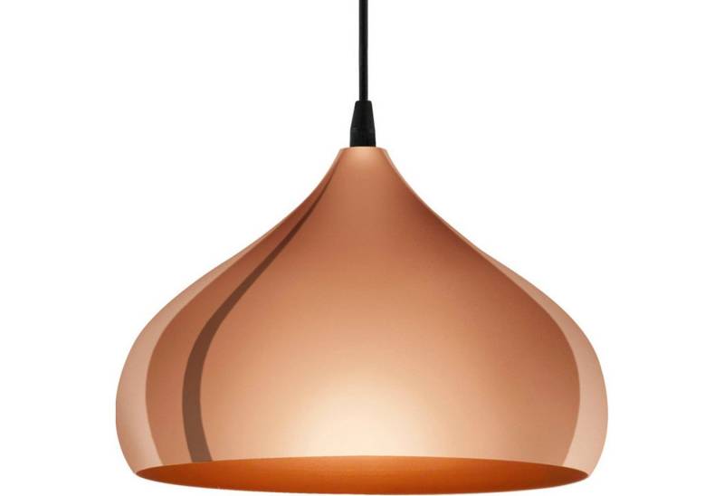 EGLO Hängeleuchte HAPTON Pendellampe, E27, IP20, Stahl, Esszimmerlampe, Vintage, Lampe, ohne Leuchtmittel, Pendelleuchte, Wohnzimmerlampe, H110 x Ø29 cm, kupfer, 1X60W exkl. von EGLO