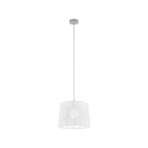 EGLO Pendelleuchte Hambleton, 1 flammige Hängelampe Vintage, Retro, Hängeleuchte aus Stahl in Weiß, Nickel-Matt, Esstischlampe, Wohnzimmerlampe hängend mit E27 Fassung EGLO Pendelleuchte Hambleton, 1 flammige Hängelampe Vintage, Retro, Hängeleuchte aus Stahl in Weiß, Nickel-Matt, Esstischlampe, Wohnzimmerlampe hängend mit E27 Fassung von EGLO