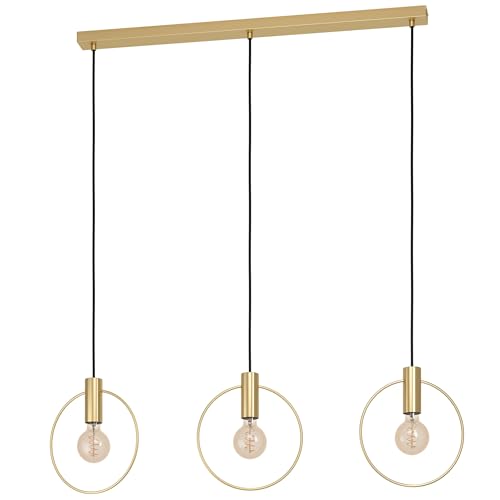 EGLO Pendelleuchte Manizales, 3 flammige Hängelampe minimalistisch, elegant, Hängeleuchte aus Metall in Messing, Esstischlampe, Wohnzimmerlampe hängend mit E27 Fassung EGLO Pendelleuchte Manizales, 3 flammige Hängelampe minimalistisch, elegant, Hängeleuchte aus Metall in Messing, Esstischlampe, Wohnzimmerlampe hängend mit E27 Fassung von EGLO