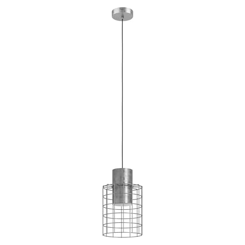 EGLO Pendelleuchte Milligan, 1 flammige Hängelampe industrial, Hängeleuchte aus Metall in Verzinkt, Weiß, Esstischlampe, Wohnzimmerlampe hängend mit E27 Fassung, Ø 20 cm EGLO Pendelleuchte Milligan, 1 flammige Hängelampe industrial, Hängeleuchte aus Metall in Verzinkt, Weiß, Esstischlampe, Wohnzimmerlampe hängend mit E27 Fassung, Ø 20 cm von EGLO