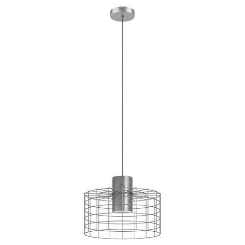 EGLO Pendelleuchte Milligan, 1 flammige Hängelampe industrial, Hängeleuchte aus Metall in Verzinkt, Weiß, Esstischlampe, Wohnzimmerlampe hängend mit E27 Fassung, Ø 38 cm EGLO Pendelleuchte Milligan, 1 flammige Hängelampe industrial, Hängeleuchte aus Metall in Verzinkt, Weiß, Esstischlampe, Wohnzimmerlampe hängend mit E27 Fassung, Ø 38 cm von EGLO