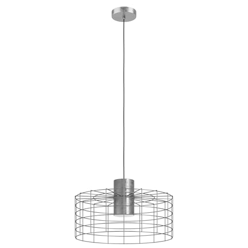 EGLO Pendelleuchte Milligan, 1 flammige Hängelampe industrial, Hängeleuchte aus Metall in Verzinkt, Weiß, Esstischlampe, Wohnzimmerlampe hängend mit E27 Fassung, Ø 48 cm EGLO Pendelleuchte Milligan, 1 flammige Hängelampe industrial, Hängeleuchte aus Metall in Verzinkt, Weiß, Esstischlampe, Wohnzimmerlampe hängend mit E27 Fassung, Ø 48 cm von EGLO