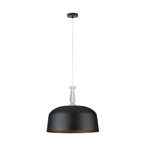 EGLO Pendelleuchte Monte Fuerte, edle Design Hängelampe für Wohnzimmer und Esstisch, Esszimmerlampe aus Metall in schwarz und transparentem Glas-Kristall, E27 Fassung, Ø 48 cm EGLO Pendelleuchte Monte Fuerte, edle Design Hängelampe für Wohnzimmer und Esstisch, Esszimmerlampe aus Metall in schwarz und transparentem Glas-Kristall, E27 Fassung, Ø 48 cm von EGLO