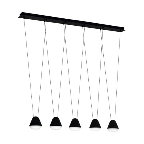 EGLO Pendelleuchte Palbieta, 5 flammige Hängelampe Industrial, Hängeleuchte aus Stahl und Kunststoff in Schwarz, Satiniert, Esstischlampe, Wohnzimmerlampe hängend mit GU10 Fassung EGLO Pendelleuchte Palbieta, 5 flammige Hängelampe Industrial, Hängeleuchte aus Stahl und Kunststoff in Schwarz, Satiniert, Esstischlampe, Wohnzimmerlampe hängend mit GU10 Fassung von EGLO