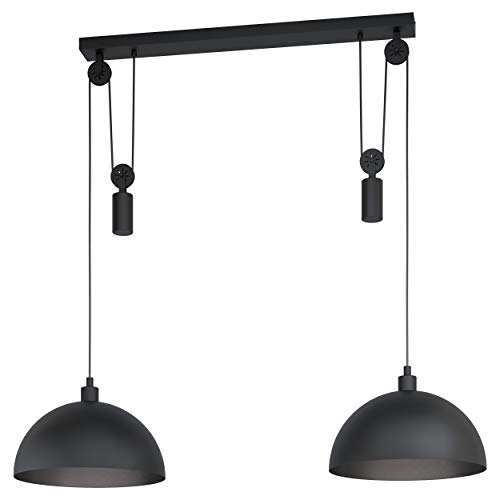 EGLO Pendelleuchte Winkworth 1, 2 flammige Hängelampe Vintage, Industrial, Retro, Hängeleuchte aus Stahl in Schwarz, Esstischlampe, Wohnzimmerlampe hängend mit E27 Fassung EGLO Pendelleuchte Winkworth 1, 2 flammige Hängelampe Vintage, Industrial, Retro, Hängeleuchte aus Stahl in Schwarz, Esstischlampe, Wohnzimmerlampe hängend mit E27 Fassung von EGLO