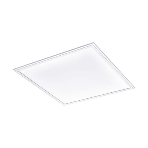 EGLO LED Deckenleuchte Salobrena 1, 1 flammige Deckenlampe, Wohnzimmerlampe, Küchenlampe aus Aluminium, Kunststoff, Bürolampe in Weiß, Flurlampe Decke, L x B 59,5 cm von EGLO